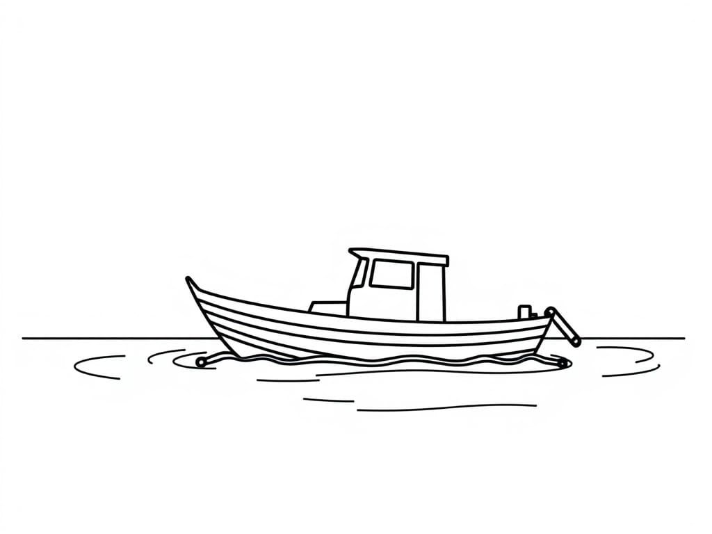 Sailing Vessel in Minimalist Line Art