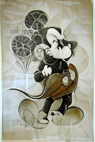 Mickey Mouse Art Nouveau Poster Illustration