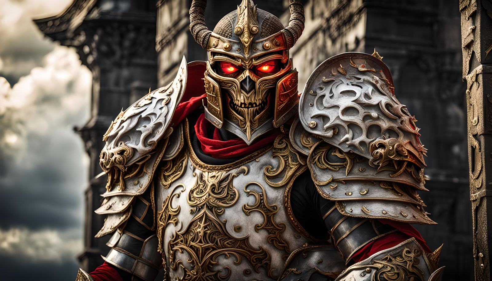 Warrior Demon Knight Guarding Gates of Hell