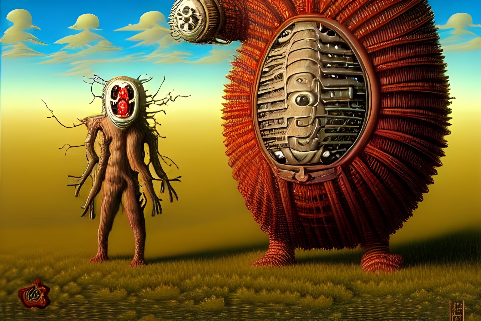 Gigantic Prokaryote Portrait in Biopunk Horror Style