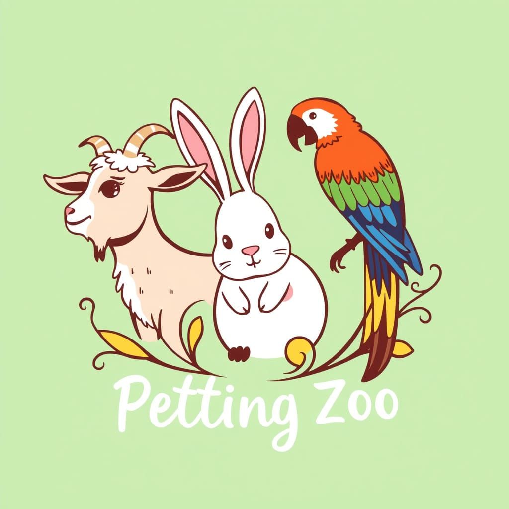 Whimsical Petting Zoo Logo in Modern Style