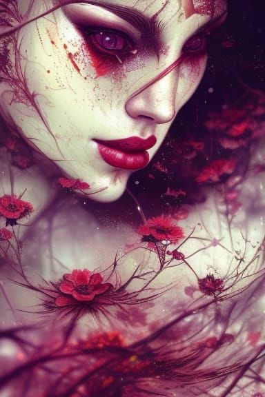 Auburn Elf in Floral Adornment: Fantasy Art