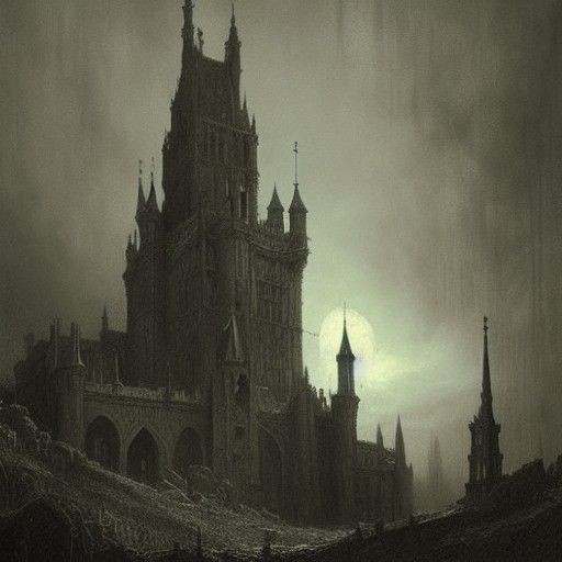 Dramatic Gothic Castle in Horror Style