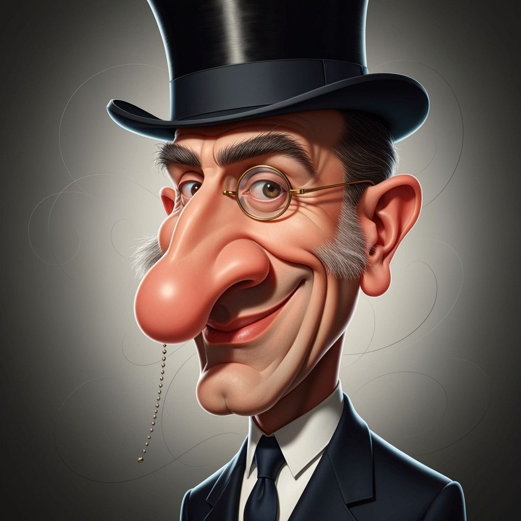 Hyper-Realistic Caricature of a Distinguished Gentleman
