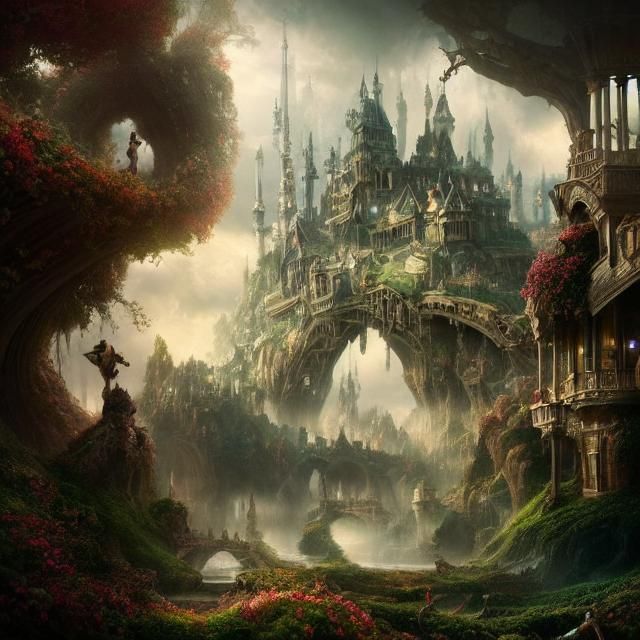 Epic Wonderland: A Dramatic Digital Matte Painting