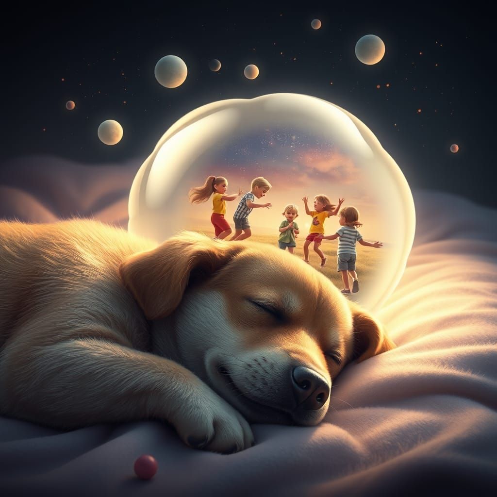 Dog's Dream: A Fantastical Matte Painting