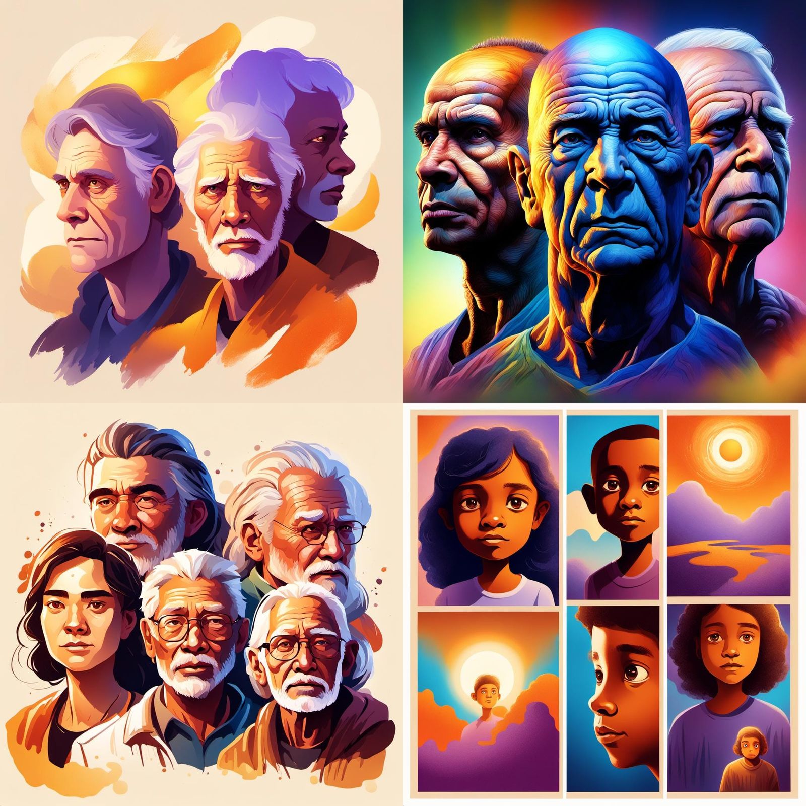 Four Human Life Phases: Emotional Portrait