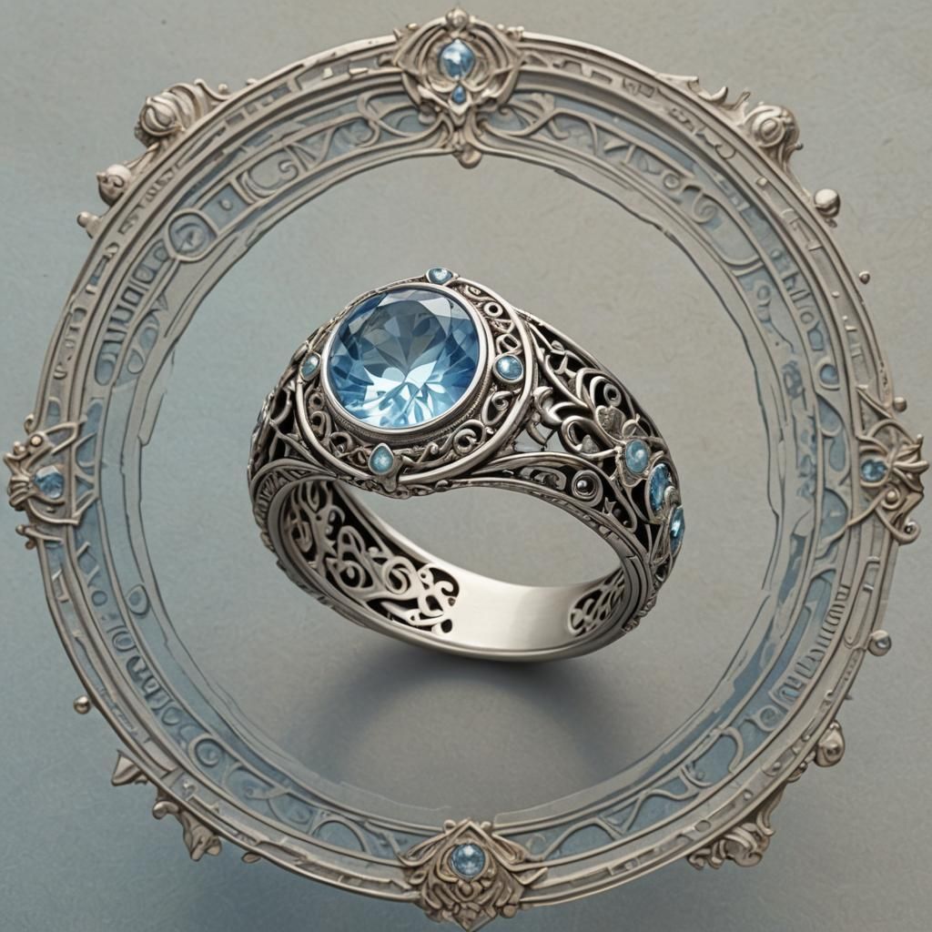 Mystical Ring of Protection: Alphonse Mucha Style
