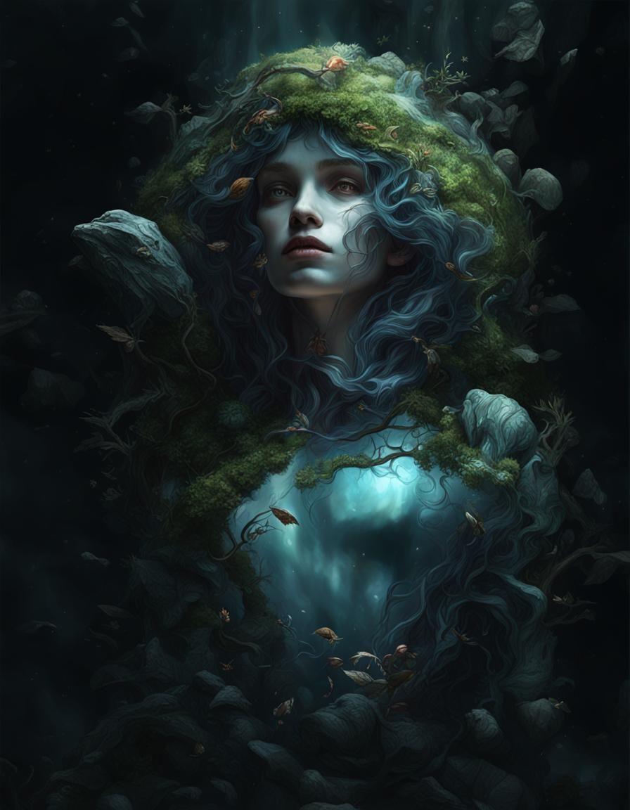 Nature Spirit in Dark Fantasy Style