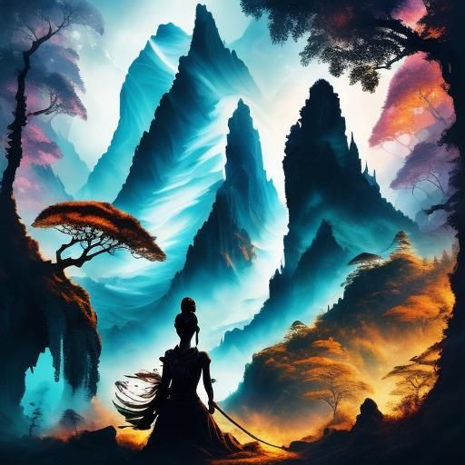 African Woman Portrait with Forest Double Exposure