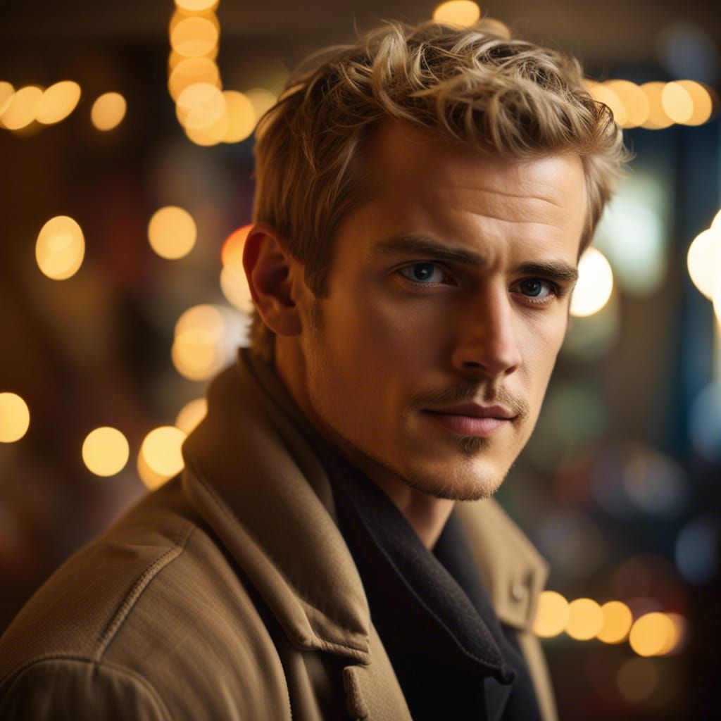 Portrait of a Handsome Blond Painter in Natural Light