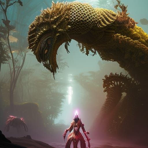Majestic Alien Queen Emerges: Cinematic Fantasy Art