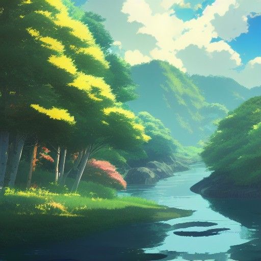 Aspen Tree in Studio Ghibli Anime Style