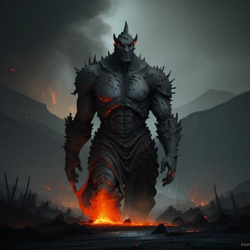 Towering Terracotta Golem in Dark Fantasy Style