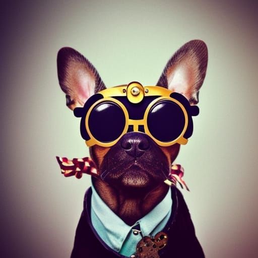 Dog in Steampunk Eyewear