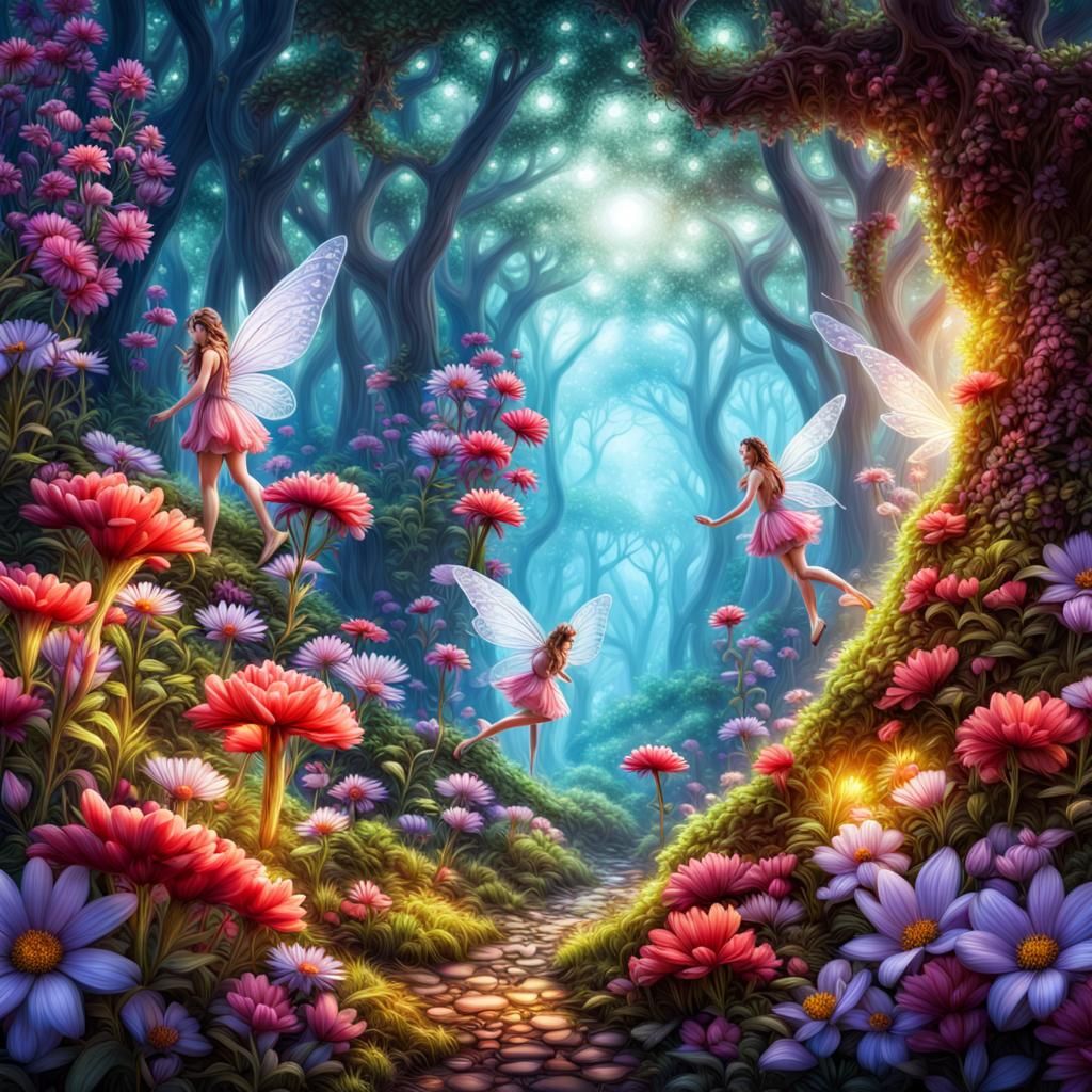 Enchanted Fairy Forest in Hyperrealistic Style