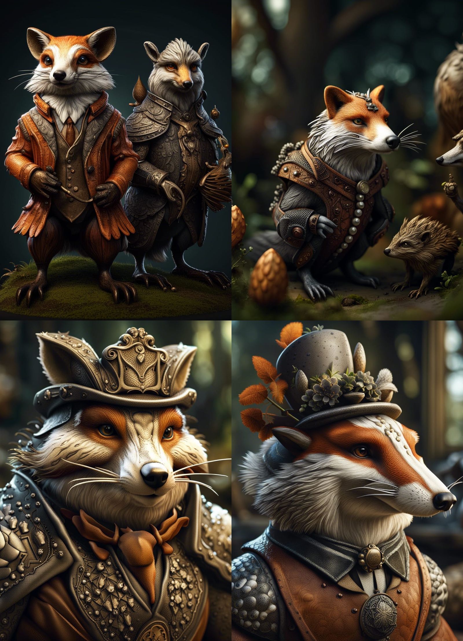 British Animals as Fantasy Characters in Realistic Style