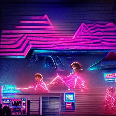 Synthwave Neon Art Inspired by Stranger Things