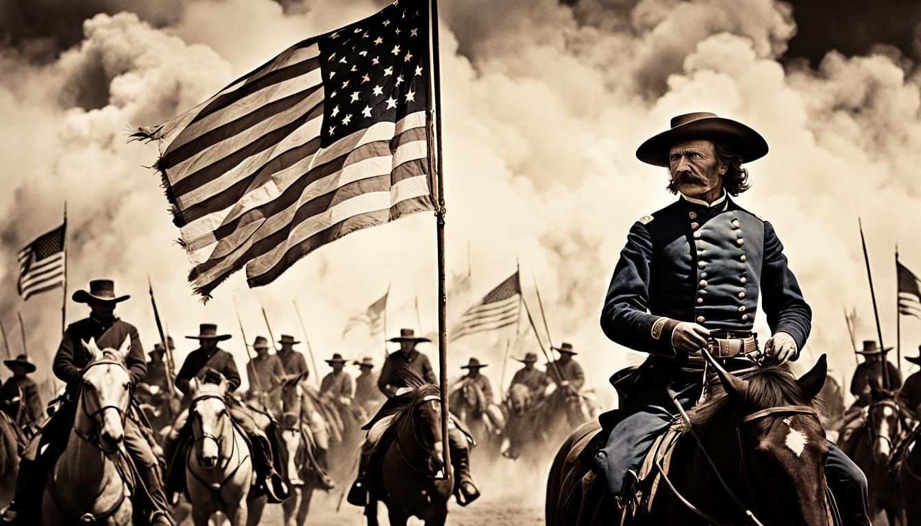 General Custer Rallying Round Flag at Battle of Little Big H...