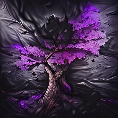 Solitary Oak Tree in Digital Art