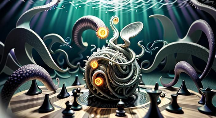 Surreal Flow of Time with Bioluminescent Flower