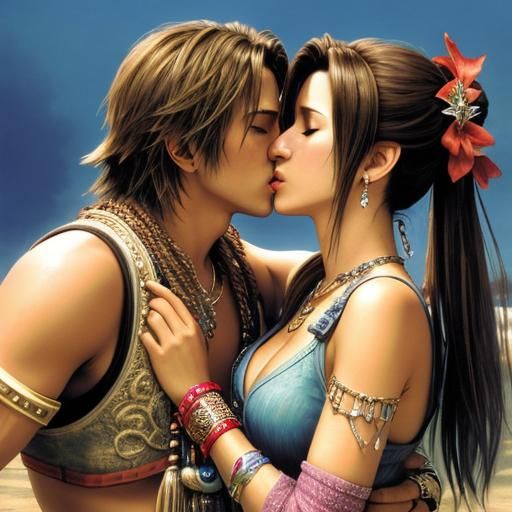 Romantic Kiss in Final Fantasy X Style