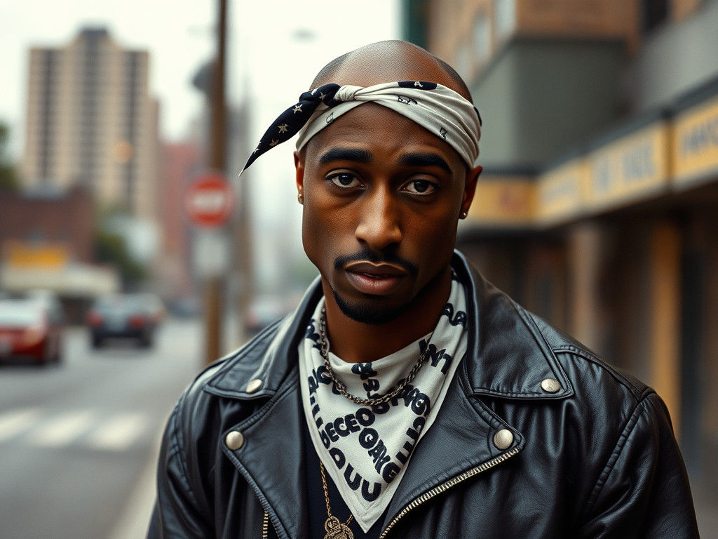 Portrait of a Legendary Figure in Urban Grit