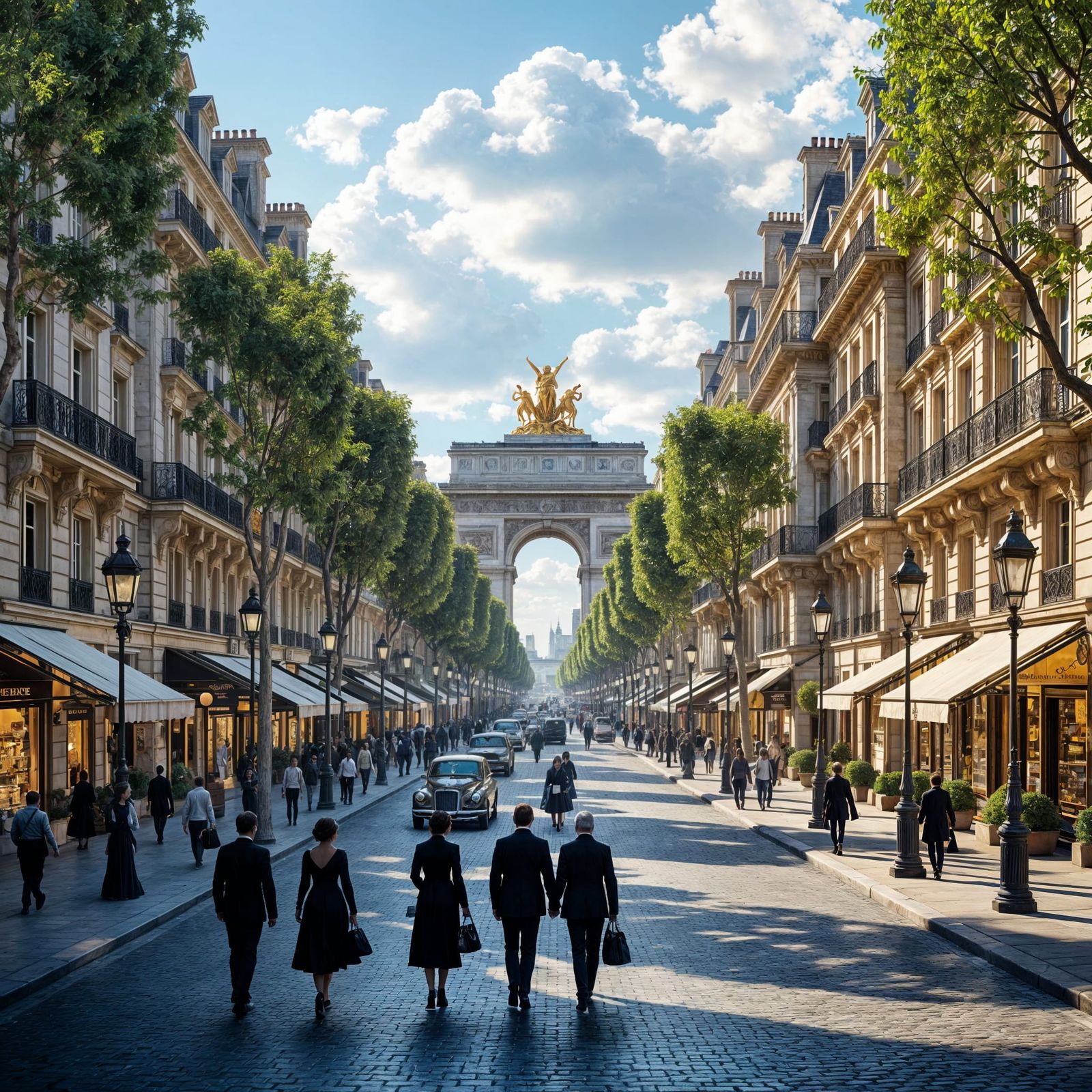 Champs Élysées in Gustave Doré Style