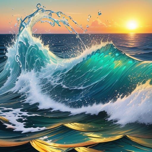 Serene Sea Bottle in Vibrant Oil Painting