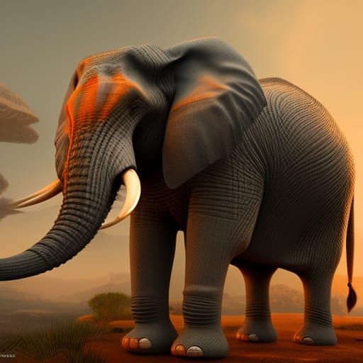 Fantastical Elephant Concept Art in Deep Color