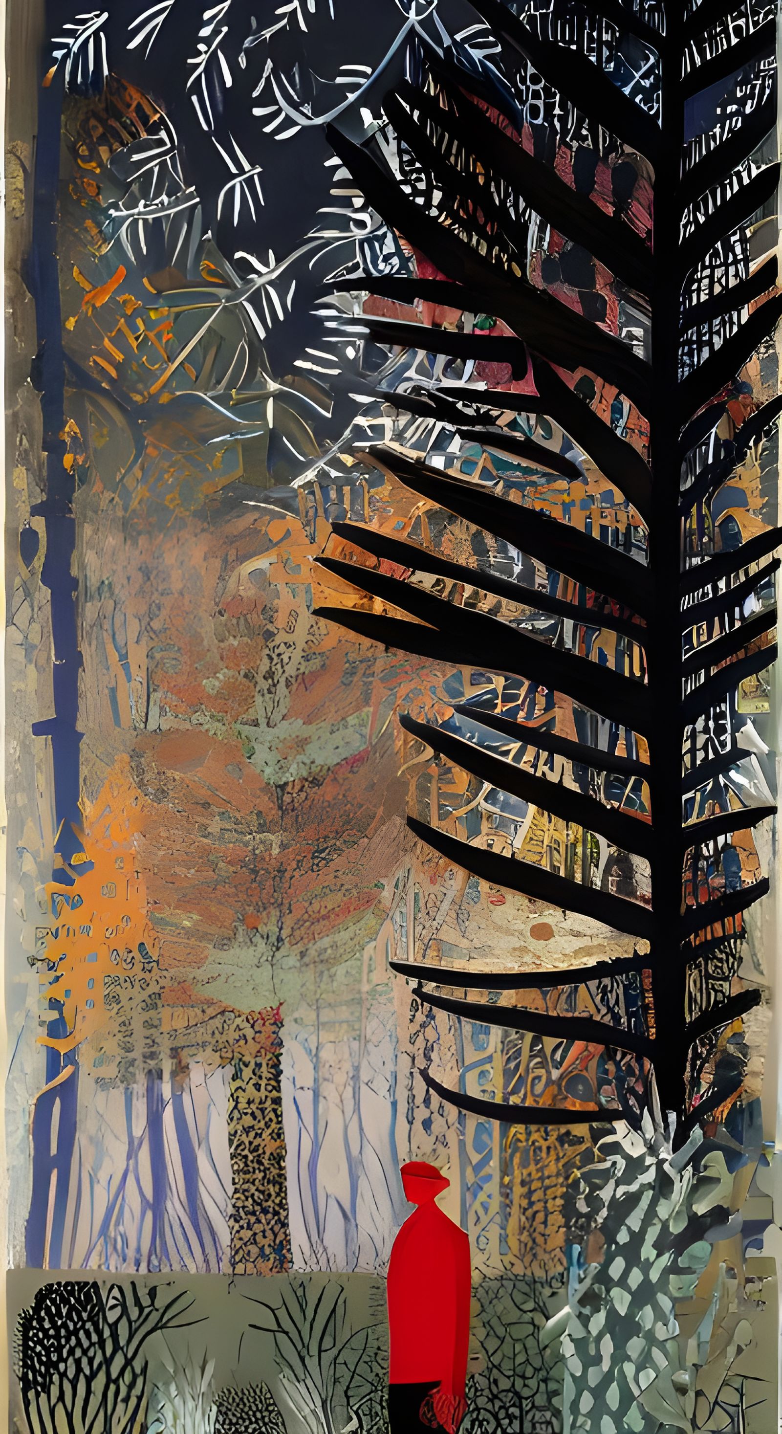 Surreal Film Noir Movie Poster with Autumnal Colors