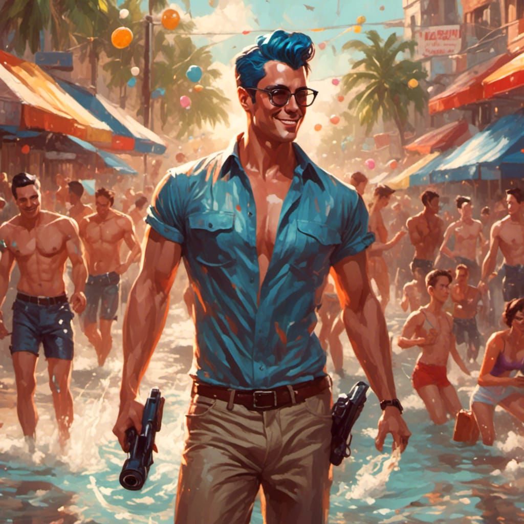 Android Hunk Lancelot's Songkran Water Fight