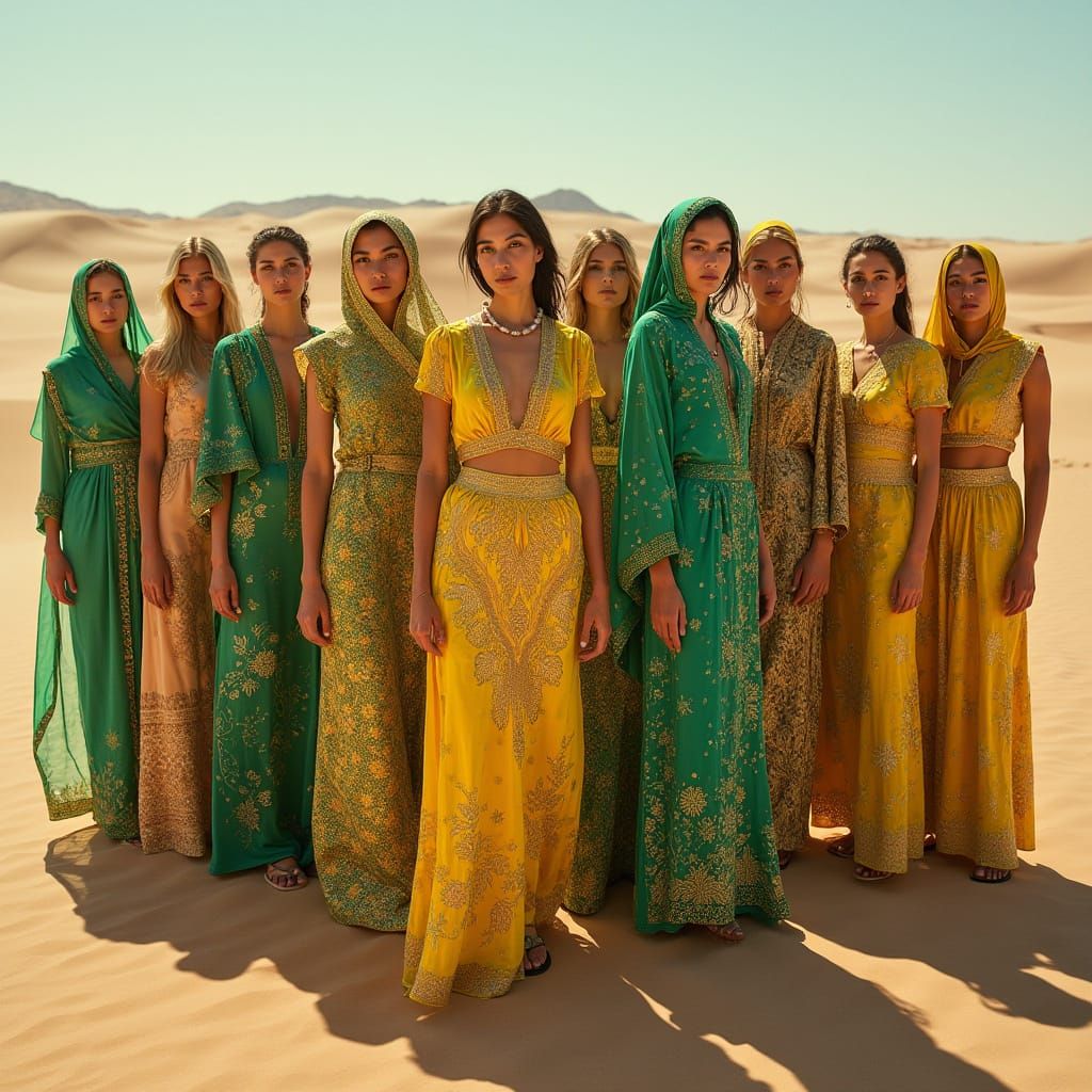 Women in Desert Harmony, Inspired by Islamic Art