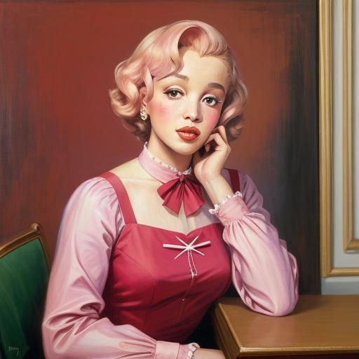 Marilyn Monroe Inspired Portrait Reading the Torah
