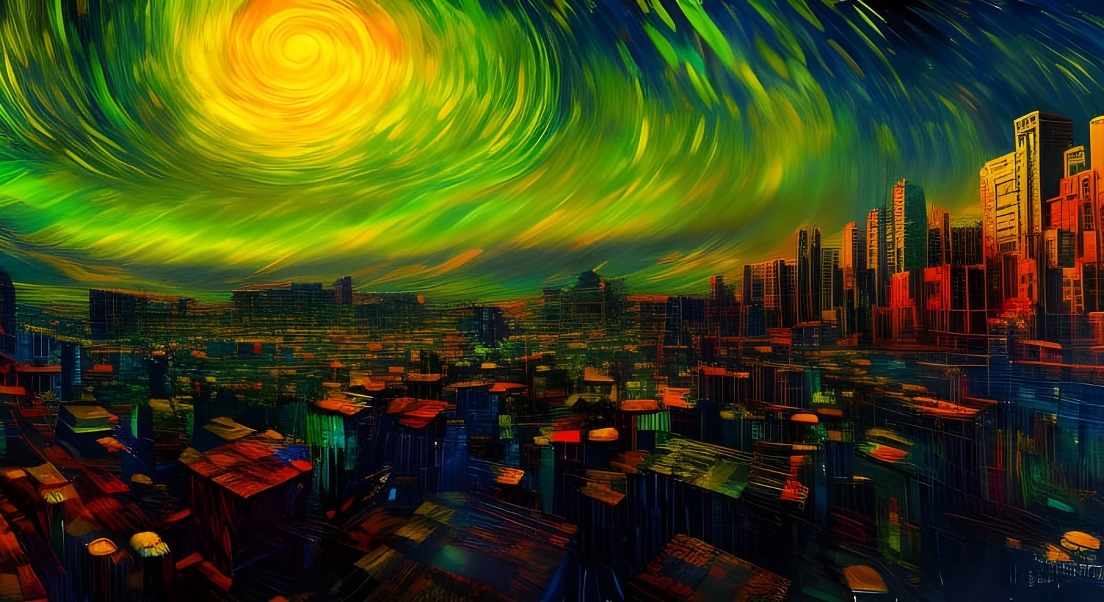 Epic Cyberpunk Owl in Detailed Impasto Style