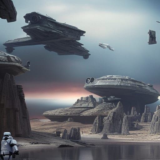 Epic Star Wars Scene: Digital Matte Painting