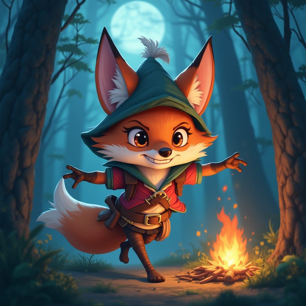 Mischief in the Moonlit Forest