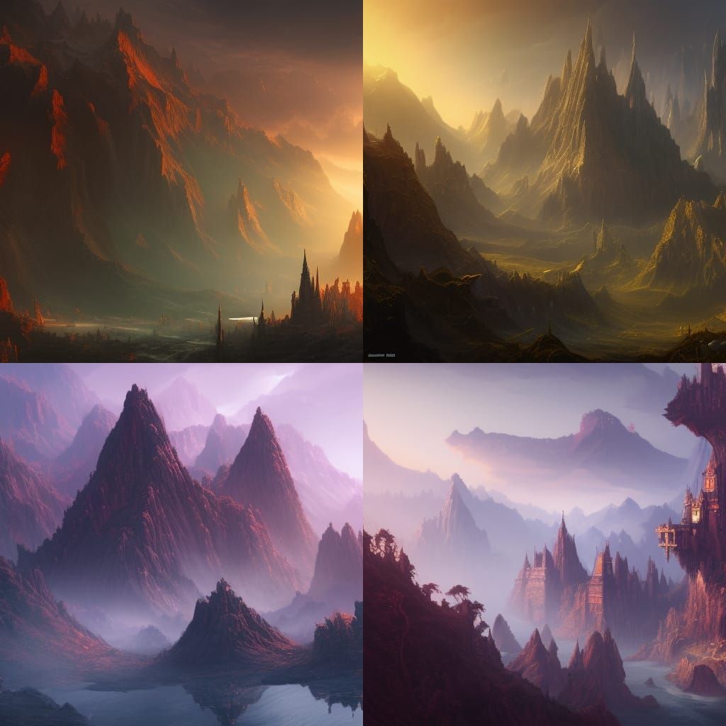 Fantastical Detailed Matte Painting in Deep Color