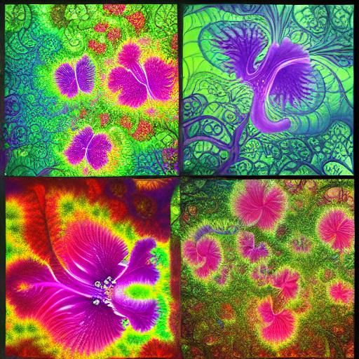 Bioluminescent Fractal Paradise: Handsome Man in Botanical G...