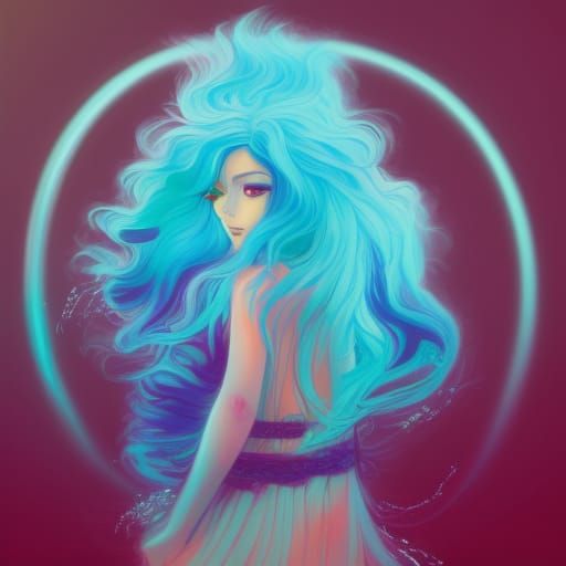 Electric Blue Hair: A Studio Ghibli Inspired Portrait