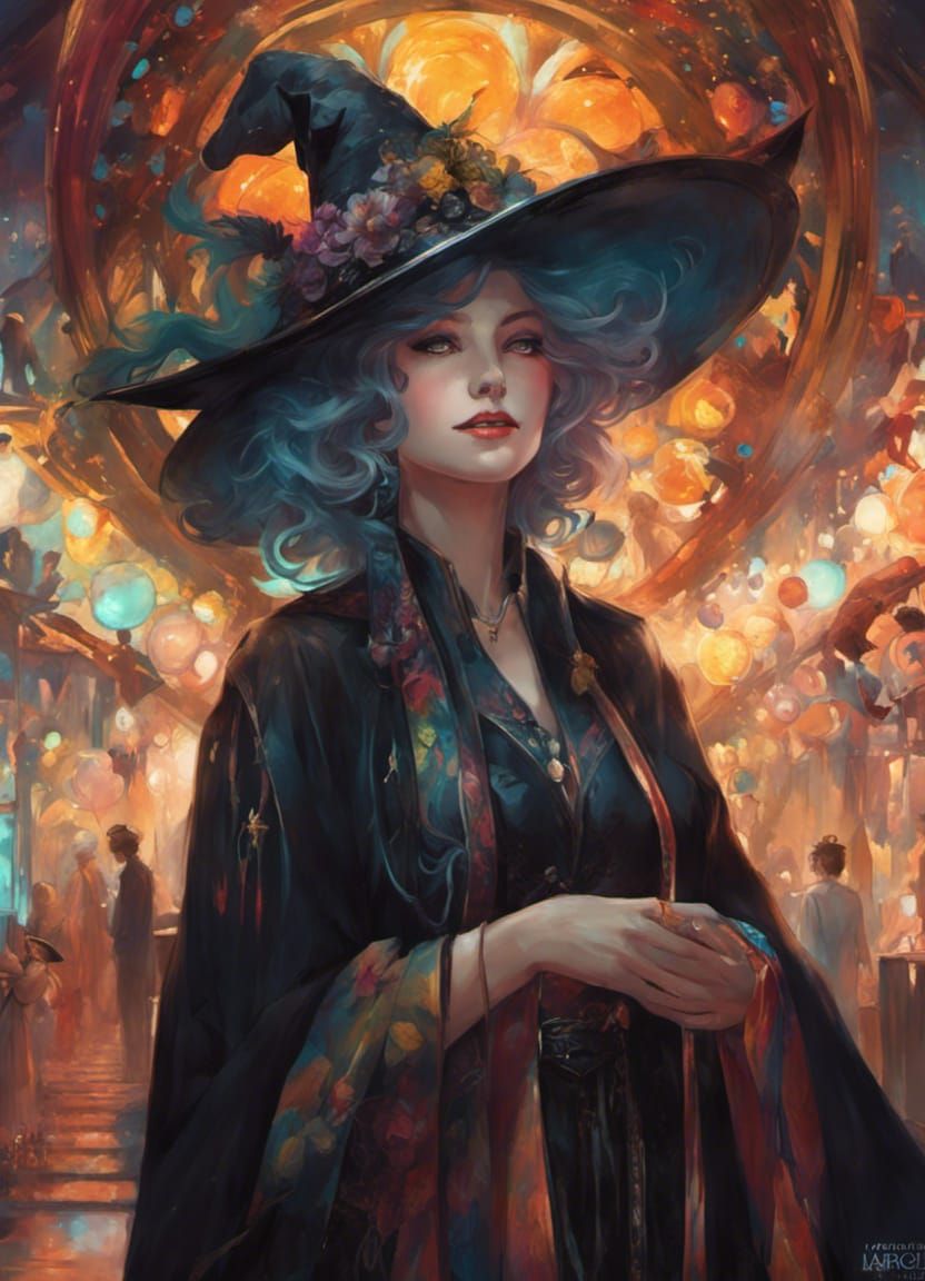 Art Nouveau Witch at Magic Carnival
