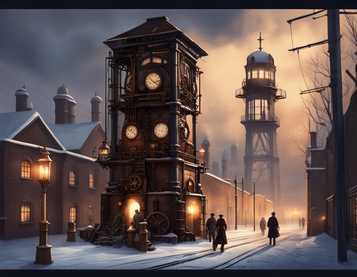 Steampunk Bell Tower on Victorian Factory Site