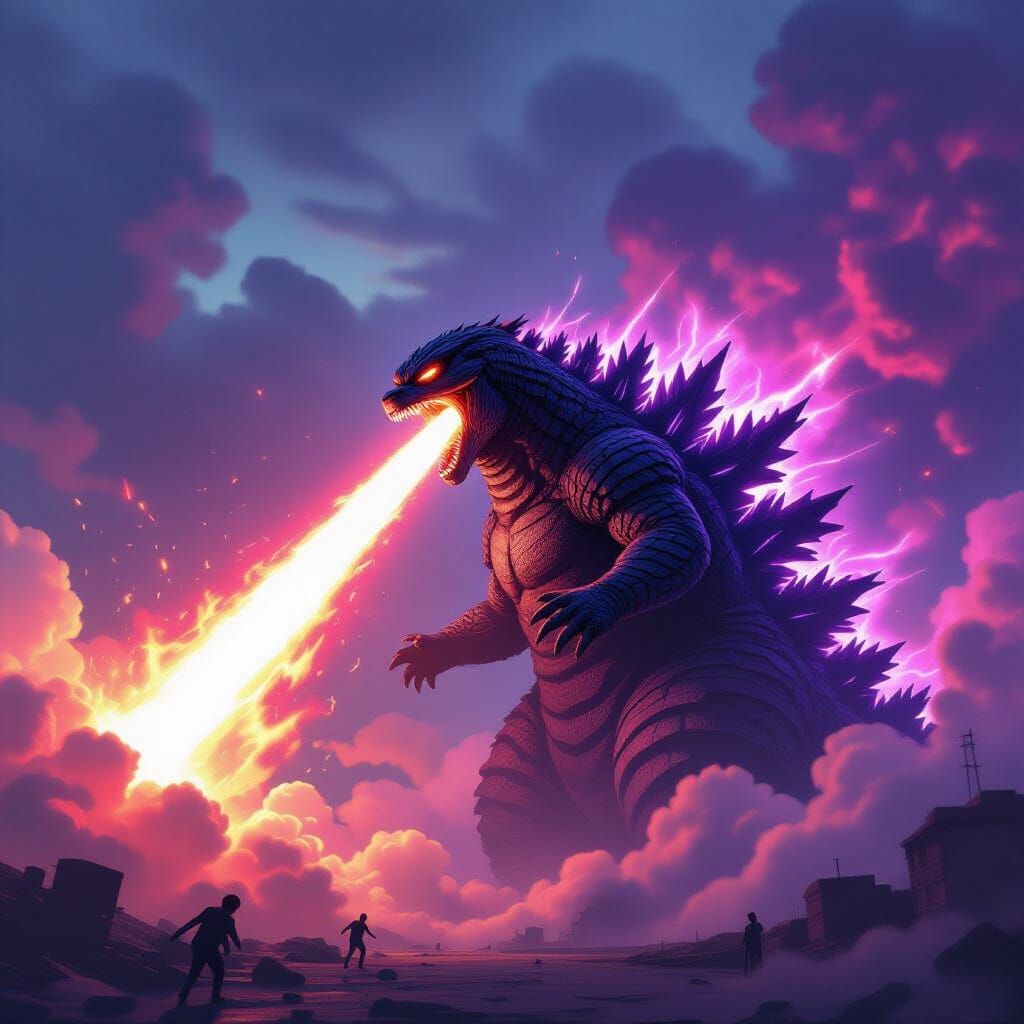 Shin Godzilla Unleashes Atomic Breath in Dramatic Anime Styl...