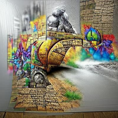 Abstract Time Passage in 3D Acrylic Graffiti