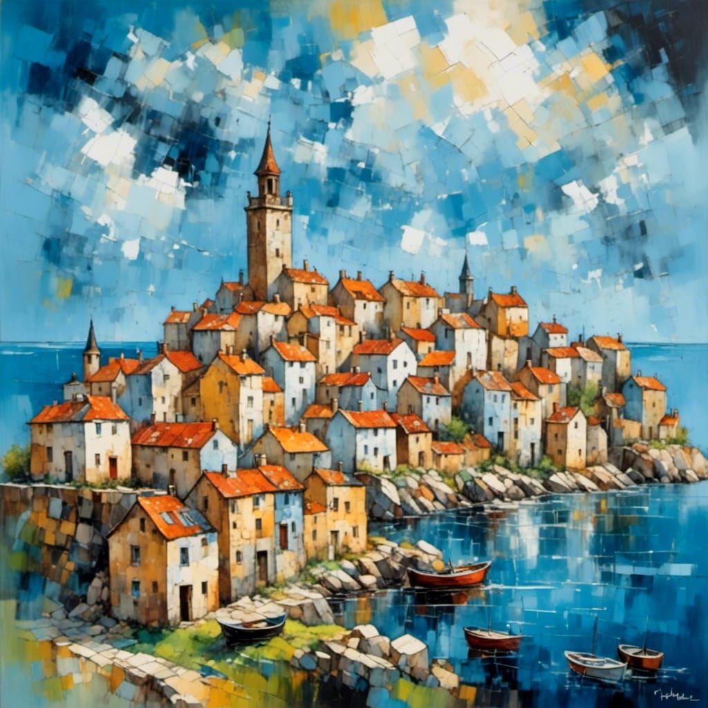 <lora:Dom:1.0> seaside town