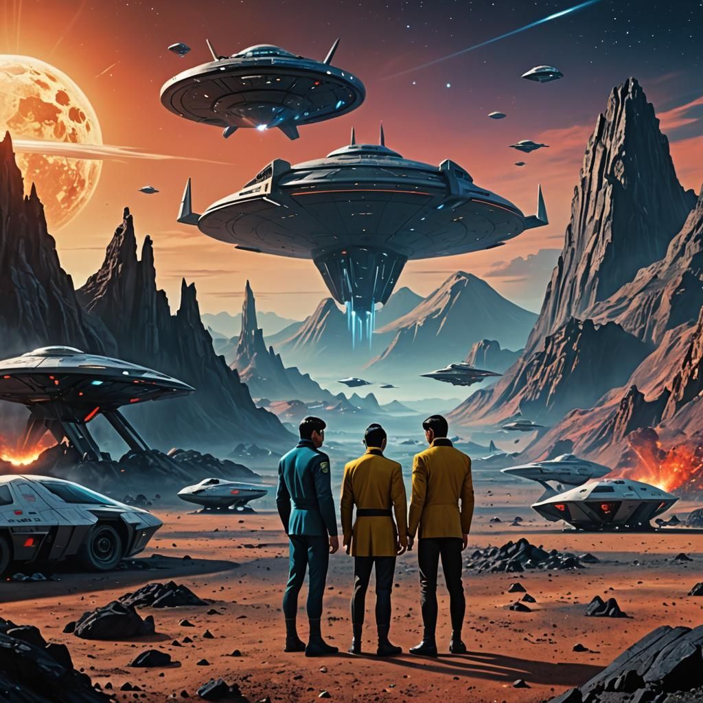 Spaceport on Vulcan with Mr. Spock, Photorealistic