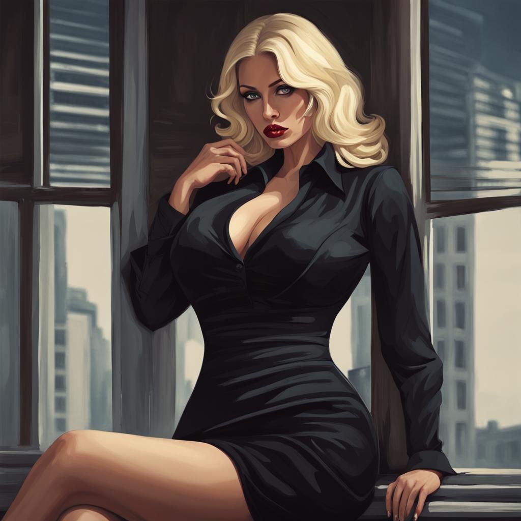 Her pouting red lips formed a slow, deliberate “Hello.”