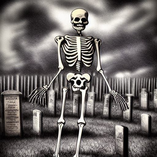 Victorian Graveyard Danse Macabre Halloween Scene