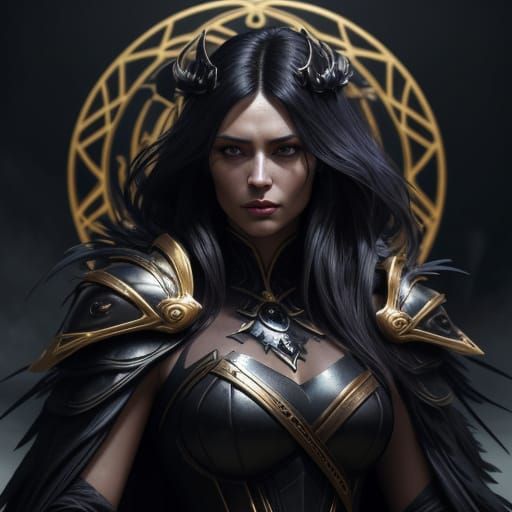 Storm Crow Maiden Dark Fantasy Art