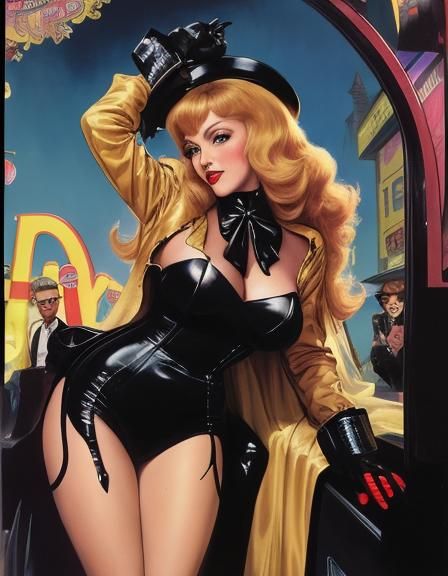 Pin-Up Girl in 60s Rock n Roll Style